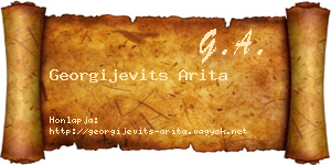 Georgijevits Arita névjegykártya